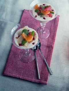 Ginger yogurt with citrus salad