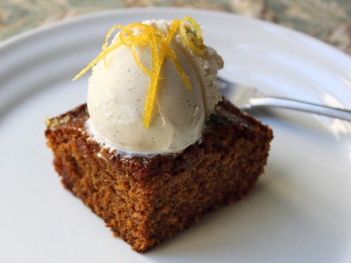 Gingerbread cake with lemon glaze