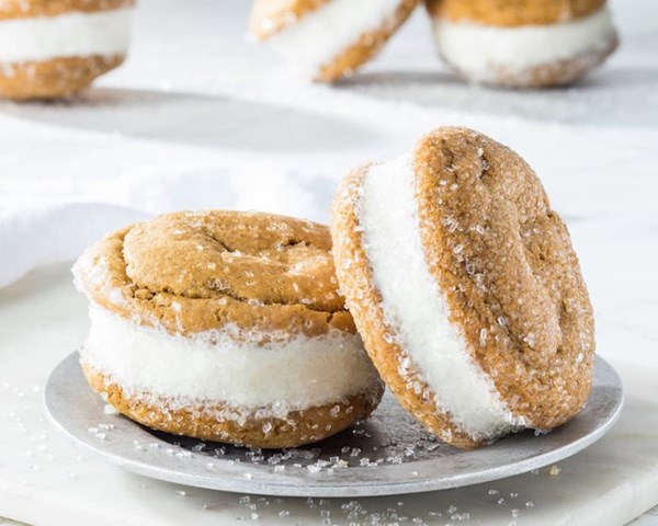 Gingerbread chai ice cream sandwiches