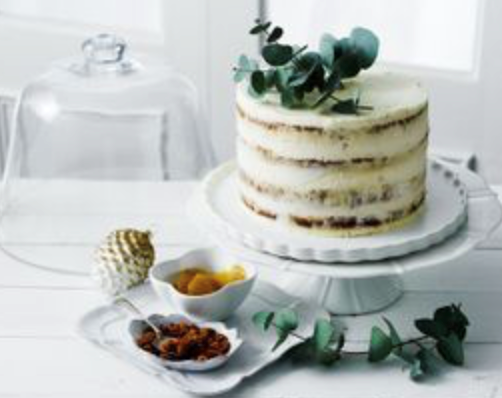 Gingerbread layer cake with preserved ginger syrup