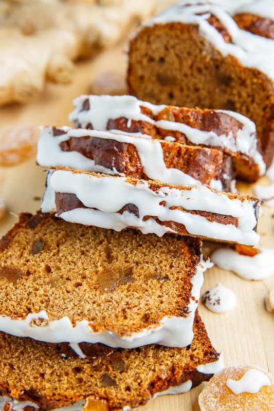 Gingerbread loaf with lemon icing