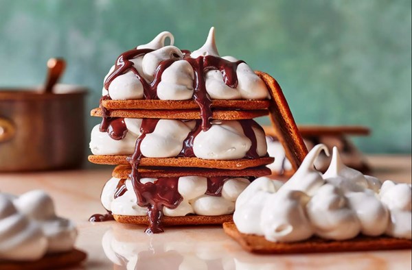 Gingerbread s'mores biscuits