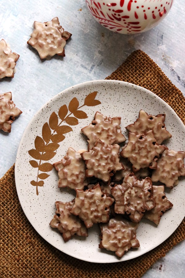 Gingerbread tiles with spiced buttered rum glaze