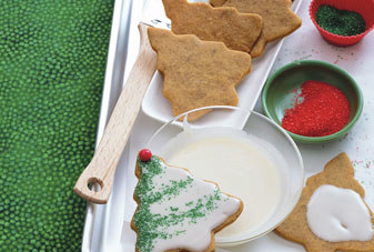 Gingerbread trees with juniper berry glaze
