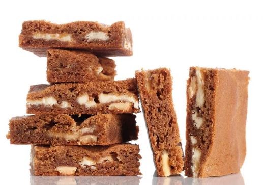 Gingerbread-white chocolate blondies
