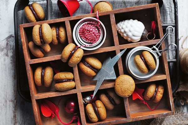 Gingerbread with fruit cake chocolate ganache