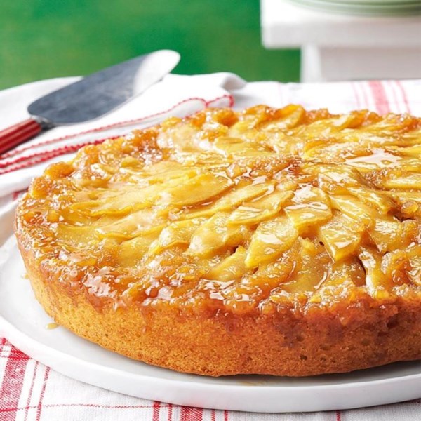 Gingered apple upside-down cake