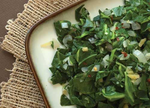 Gingered collard greens