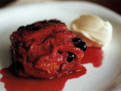 Gingered nectarine and blueberry summer pudding