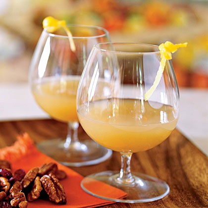 Gingered pear and brandy cocktail