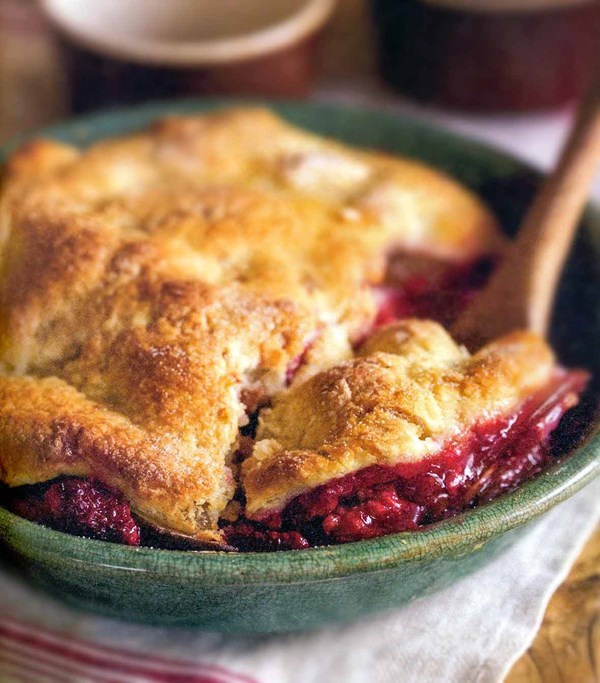 Gingered pear and raspberry pandowdy