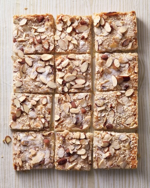 Gingered sesame-almond shortbread bark