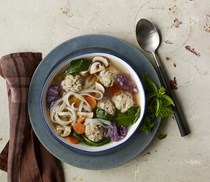 Gingered-turkey meatball soup