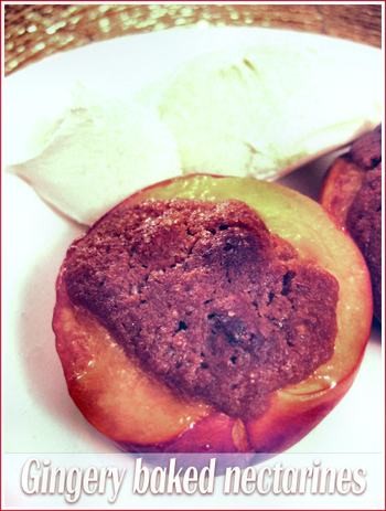 Gingery baked nectarines