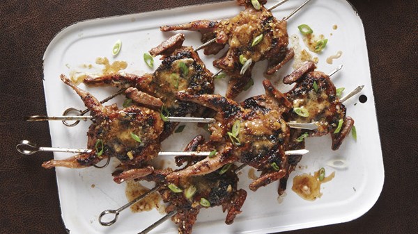 Gingery grilled quail
