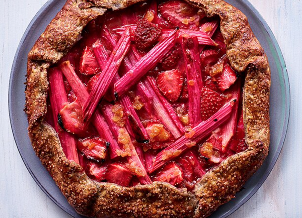 Gingery rhubarb-strawberry galette