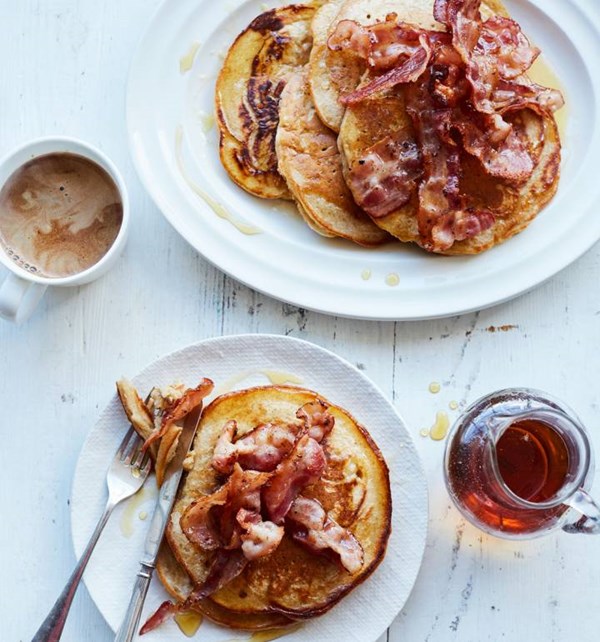 Gisela Graham's buttermilk cinnamon pancakes with crispy bacon