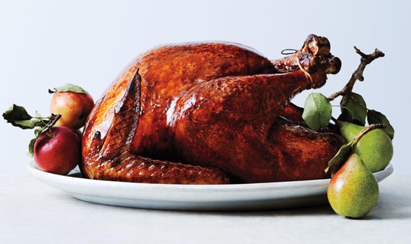 Glazed and lacquered roast turkey