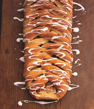Glazed apple lattice coffee cake