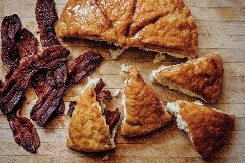 Glazed bacon biscuits