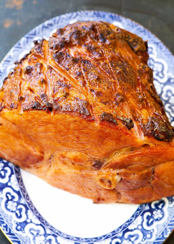 Glazed baked ham
