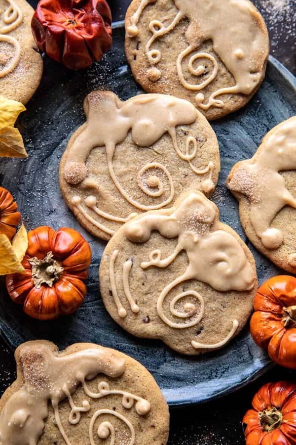 Glazed brown sugar maple cookies