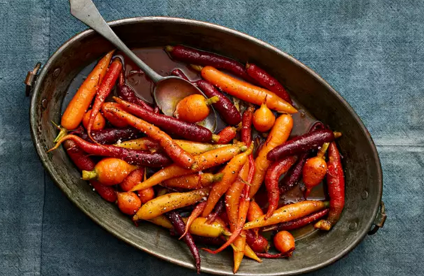Glazed carrots with saffron and lime