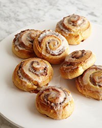 Glazed cinnamon rolls with pecan swirls