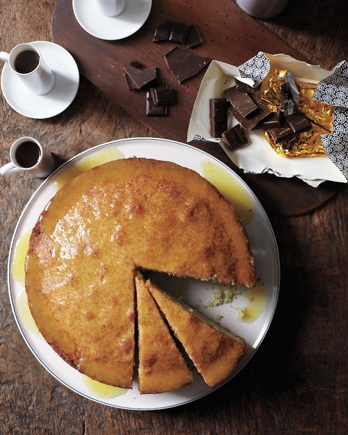 Glazed citrus-poppy seed cake