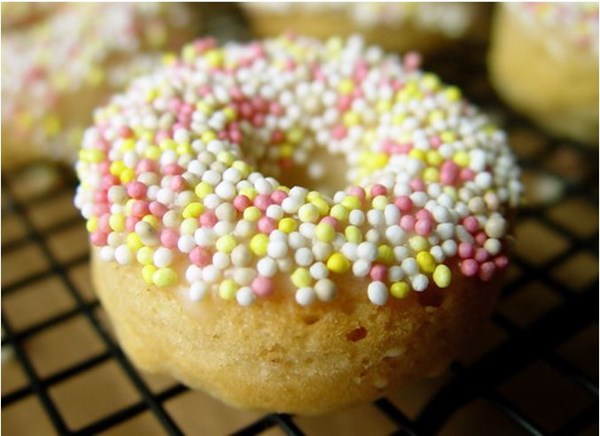 Glazed doughnuts with sprinkles