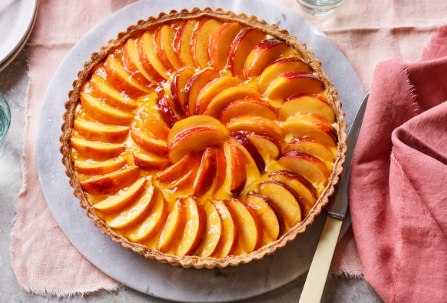 Glazed French peach tart