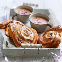 Glazed fruit mince scrolls
