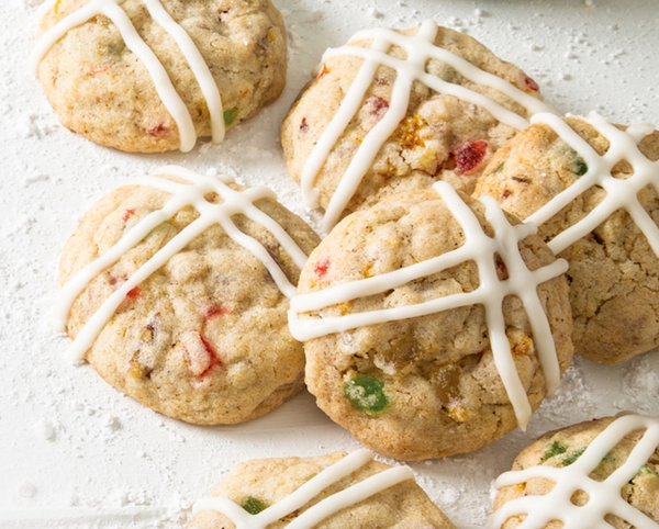 Glazed fruitcake cookies [rum drizzle]