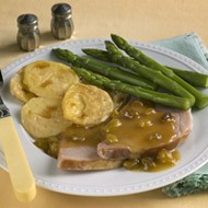 Glazed ham with sherry-orange Dijon sauce