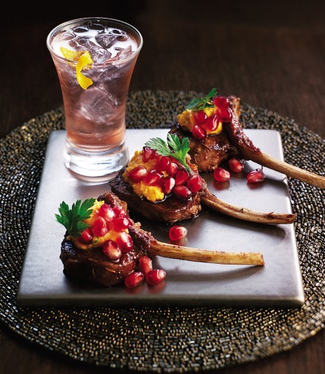 Glazed lamb cutlets with Moroccan carrot and tahini purée