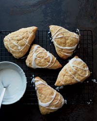 Glazed lemon-ginger scones