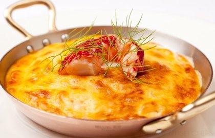 Glazed lobster omelette