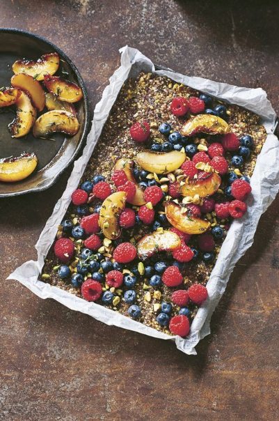 Glazed peaches with thyme