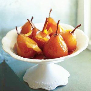 Glazed pears with mascarpone