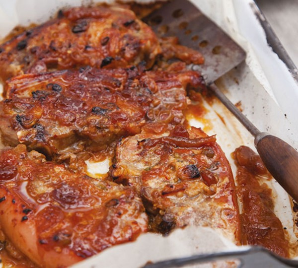 Glazed pork chops
