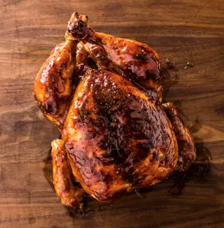 Glazed roast chicken