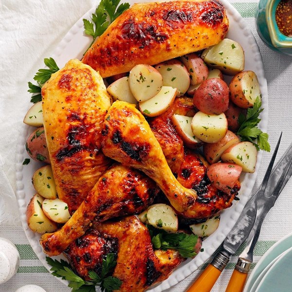 Glazed roast chicken