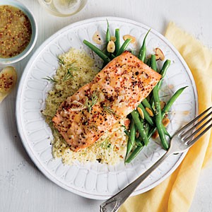 Glazed salmon with couscous