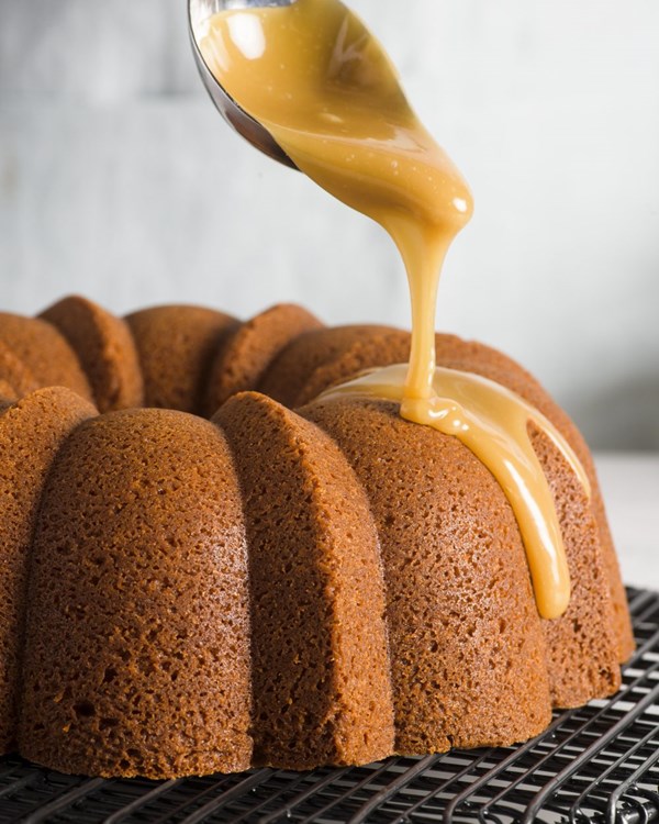 Glazed sour cream and brown sugar bundt cake
