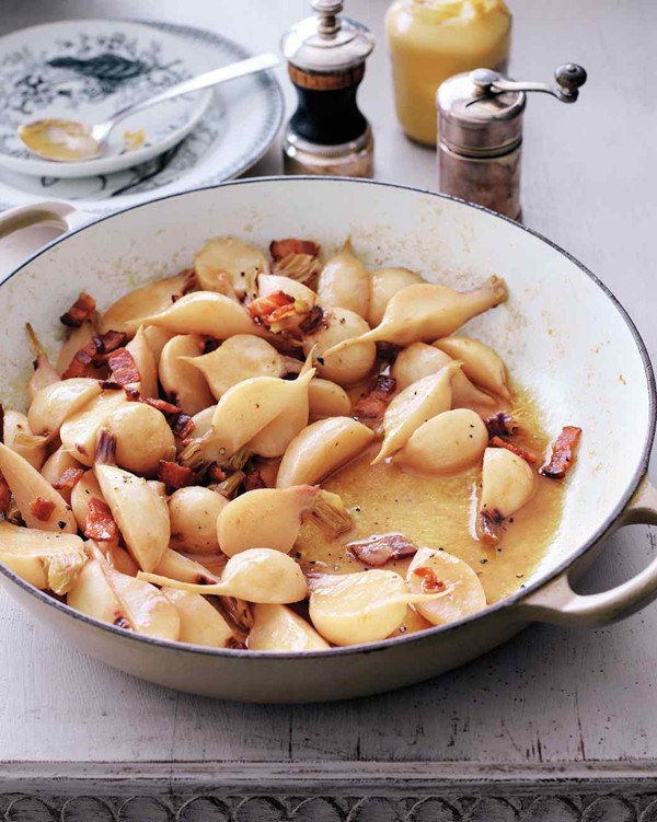 Glazed turnips with bacon