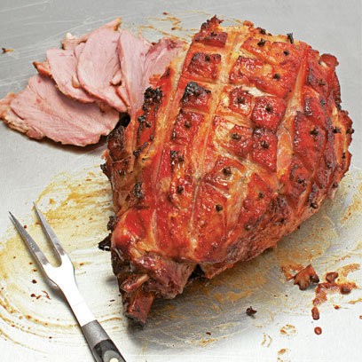 Glazing a ham