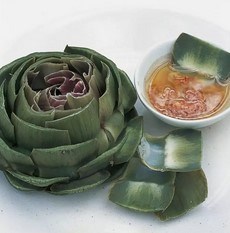 Globe artichokes with shallot vinaigrette