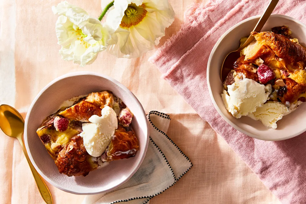 Glorious croissant bread pudding