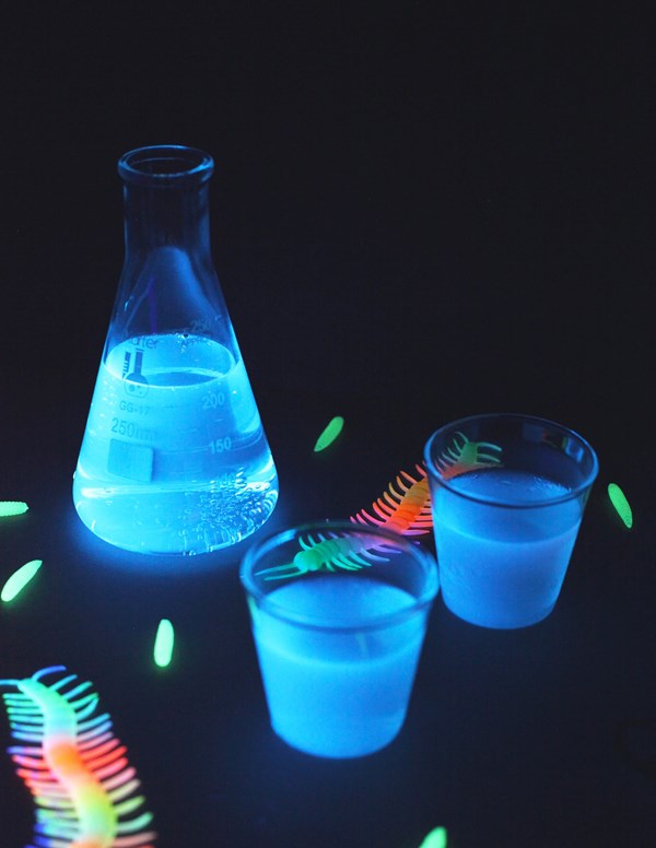 Glow-in-the-dark Jello shots