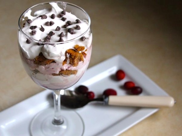 Gluten-free 4 ingredient cranberry trifle